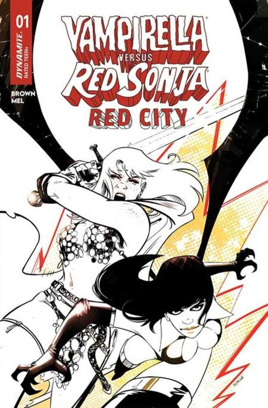 Vampirella vs Red Sonja Red City #1 Cover L Inc 1:5 Sebastian Piriz Line Art Variant